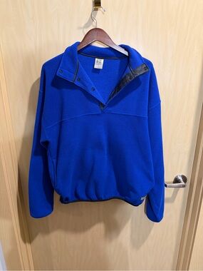 Vintage Russell Athletic Royal Blue Quarter-Snap Fleece Pullover
